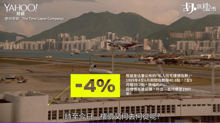 89年6月後本港樓價曾一季內調整4%