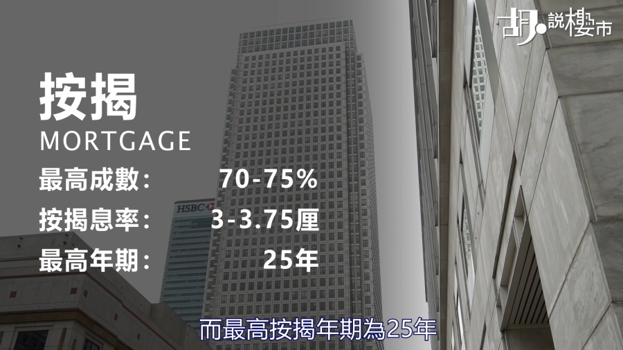 最高可做70%至75%按揭