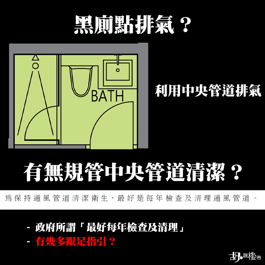 《作業備考》只道出一句：「為保持通風管道清潔衛生，最好是每年檢查及清理通理管道。」而「最好」這兩個字實在可圈可點，若沒有做又有什麼後果？我們不得而知。