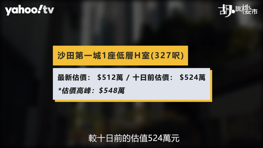 沙田第一城1座低層H室(327呎)估價高峰548萬