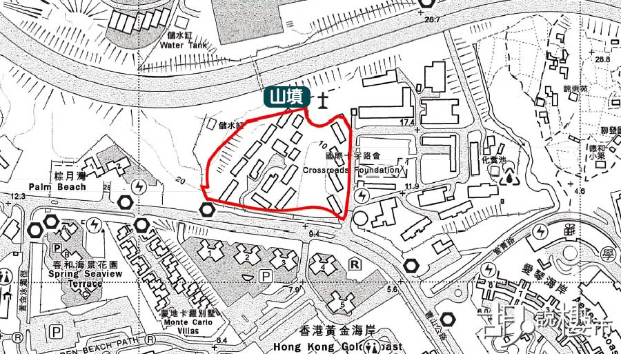 向西北面可望山墳
