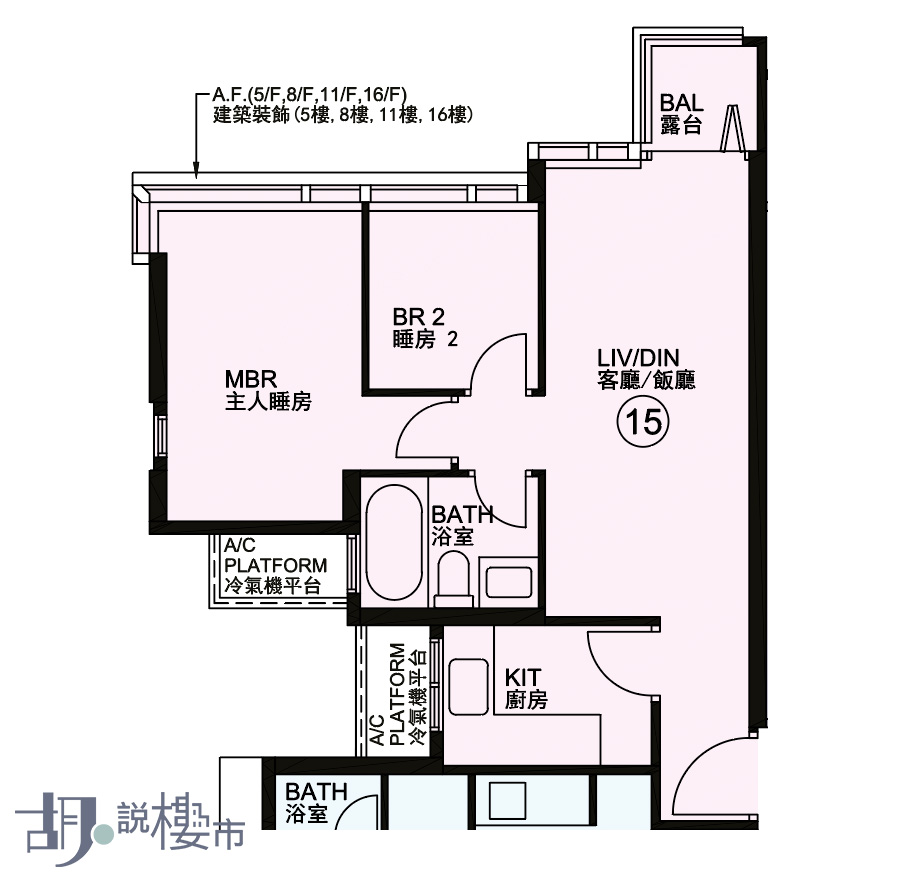 2座15室平面圖