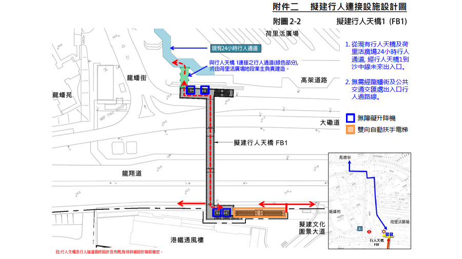 天橋及行人隧道貫穿綜合發展區