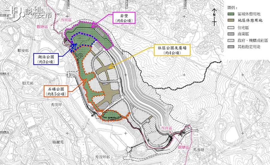 湖泊公園及石礦公園佔地