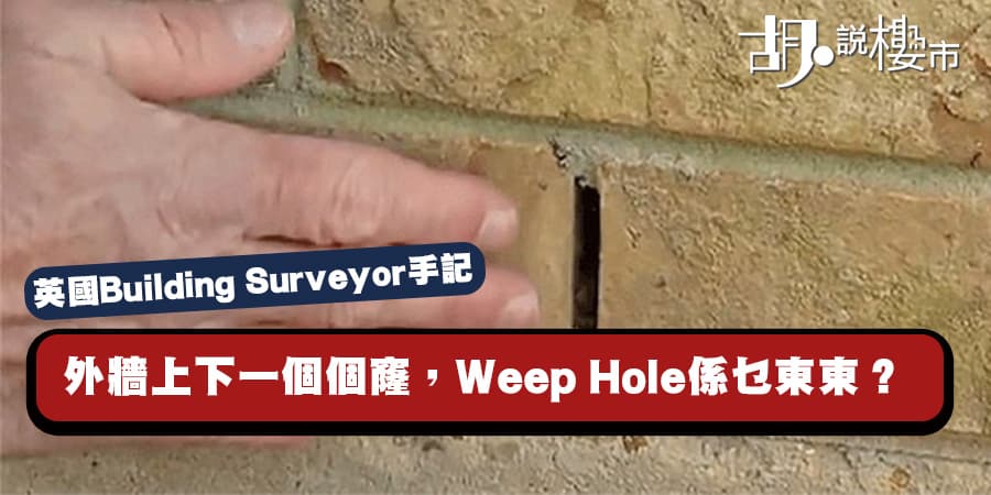 【英國Building Surveyor手記】外牆上下一個個窿，Weep Hole係乜東東？