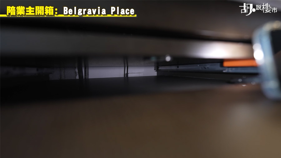 原來電掣隱藏在微波爐上方一個可拉出的備餐檯面與爐頭之間的縫隙深處,伸手亦無法觸及。