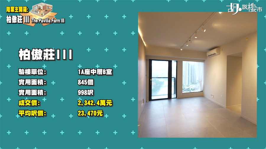 驗樓個案一：1A座中層B室（實用面積 998呎）